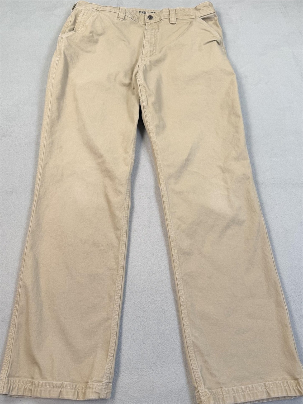 Duluth Trading Co Pants Mens 38x34 Beige Flex Fire Hose Canvas Relaxed Workwear